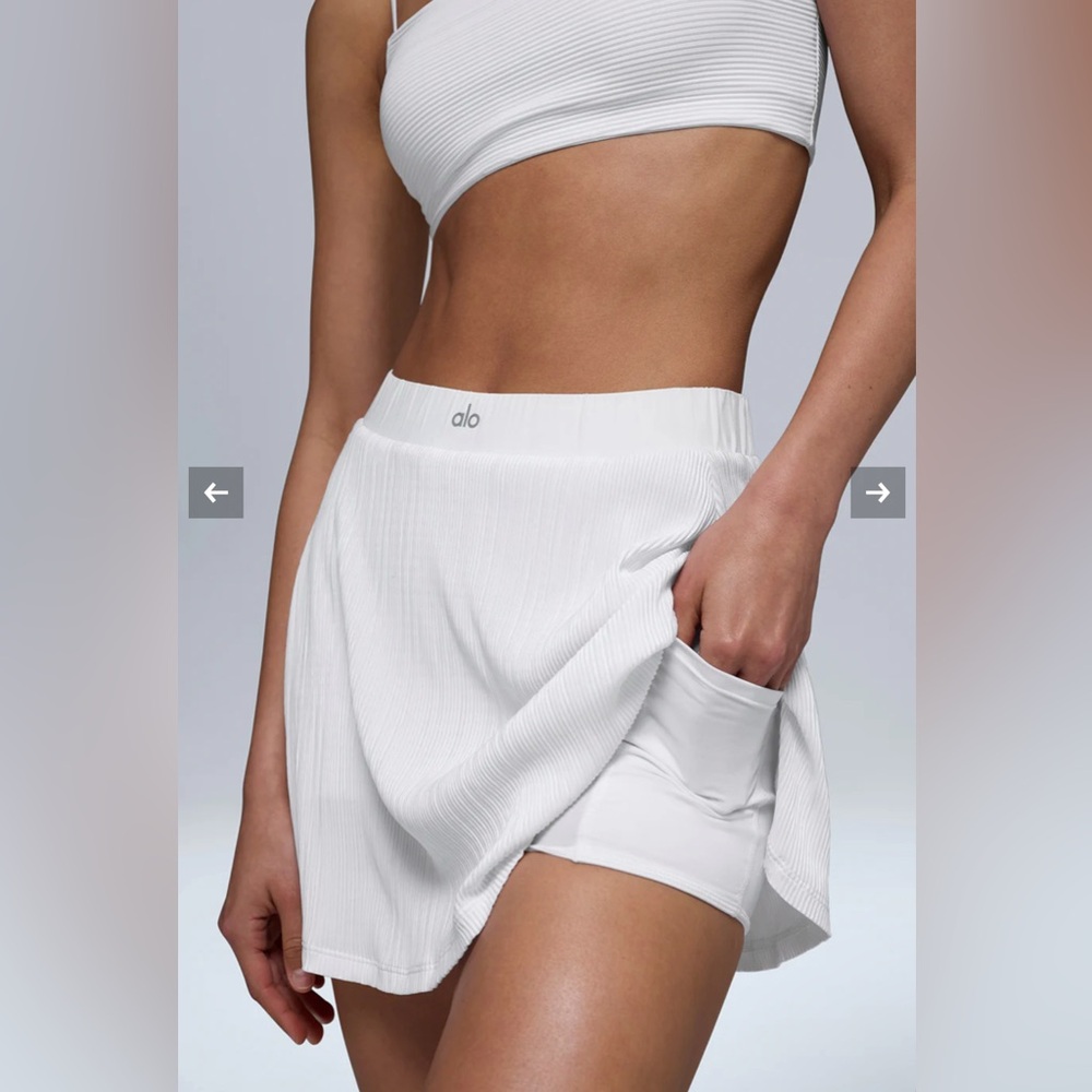 NWOT Alo Yoga Micro Plisse Tennis Skirt